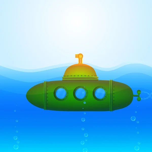Vector Submarine Illustration — Stock Vector