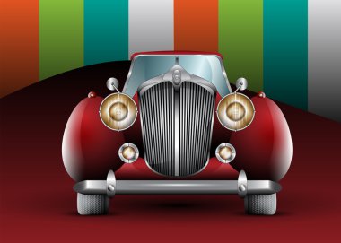 Detailed Vintage Car Illustration with Stylized Background clipart