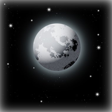 Beautiful Vector Moon Illustration clipart