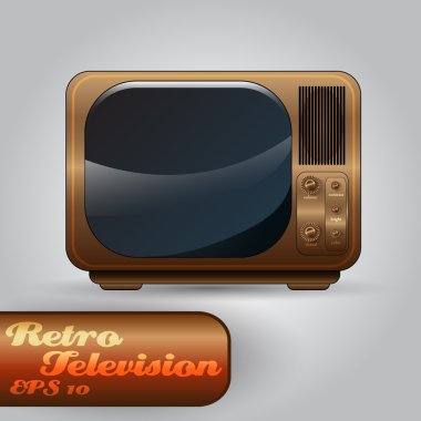 Beautiful Vector Retro TV clipart