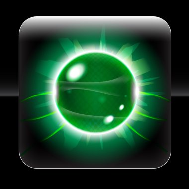 Beautiful Green Orb Icon clipart