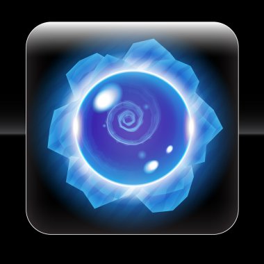 Beautiful Ice Themed Blue Orb Icon clipart