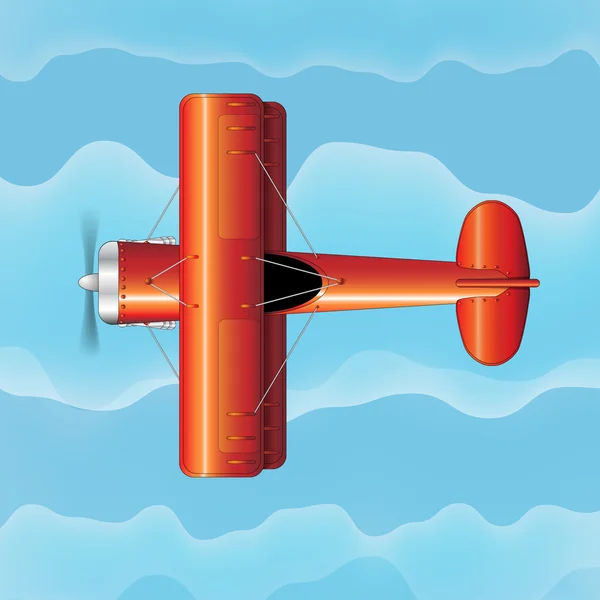 Vektor-Doppelflügelflugzeug — Stockvektor