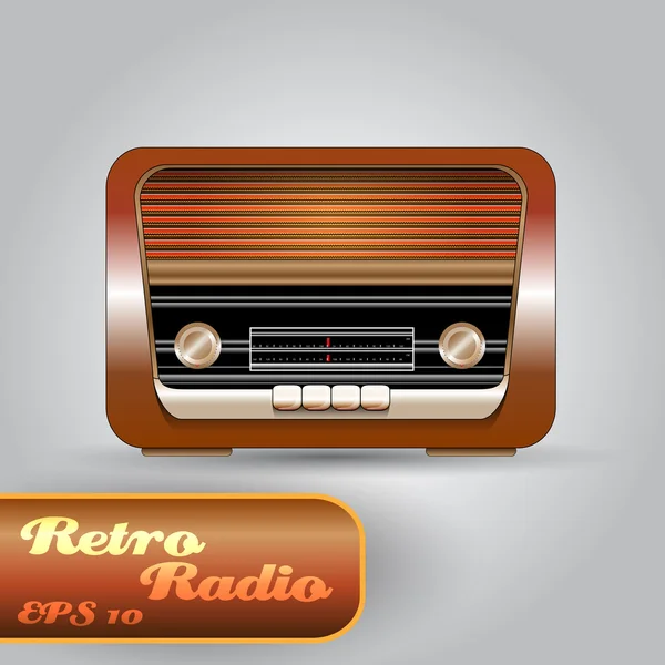 精美矢量复古收音机 — 图库矢量图片