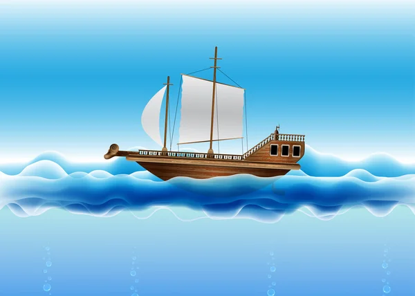 Vettoriale barca a vela — Vettoriale Stock