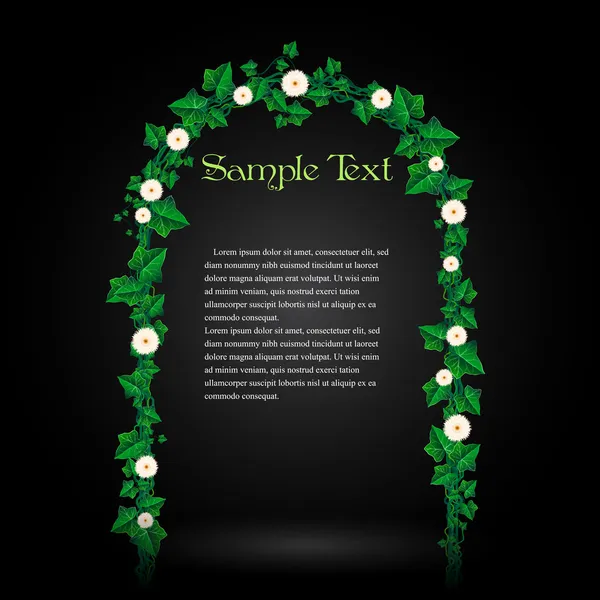 Belle fleur vectorielle décorée Ivy Leaf Gate — Image vectorielle