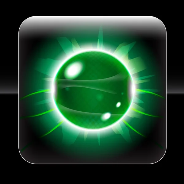 Prachtige groene orb pictogram — Stockvector