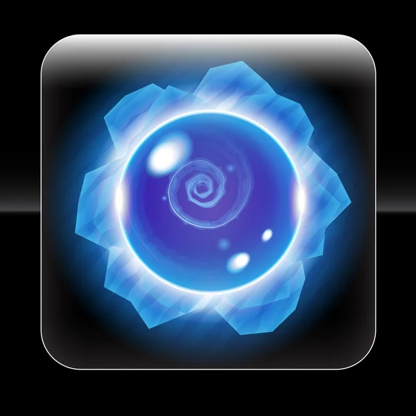 Hermoso icono del orbe azul temático de hielo — Archivo Imágenes Vectoriales