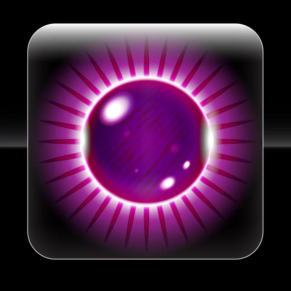 Piękne purpurowe Kula ikona — Wektor stockowy