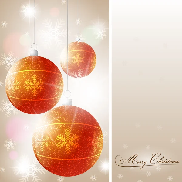 Christmas background with shiny Globes — Stock Vector