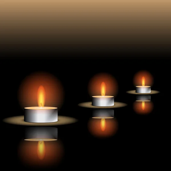 Reflektierende Kerzen — Stockvektor
