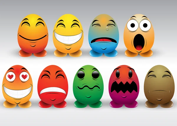 Set di Emoticon Colorate — Vettoriale Stock