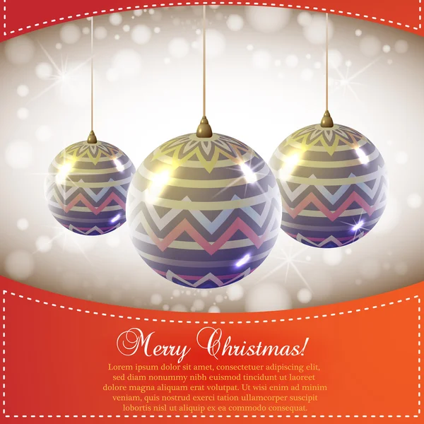 Weihnachtskarte mit Globen — Stockvektor