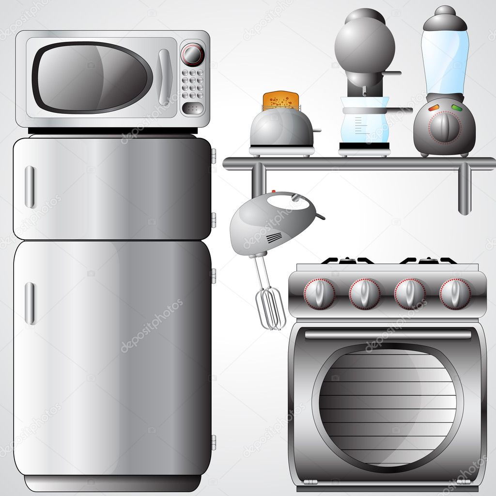 Beautiful Kitchen Appliances Illustration