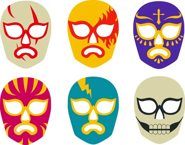 Lucha libre μάσκες — Διανυσματικό Αρχείο