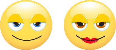 Smiley man and woman clipart