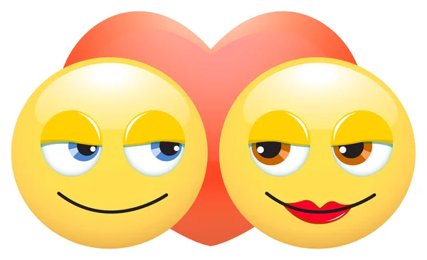 Smileys amoureux — Image vectorielle