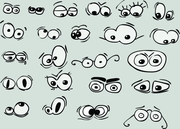 Divertidos ojos de dibujos animados establecidos — Vector de stock