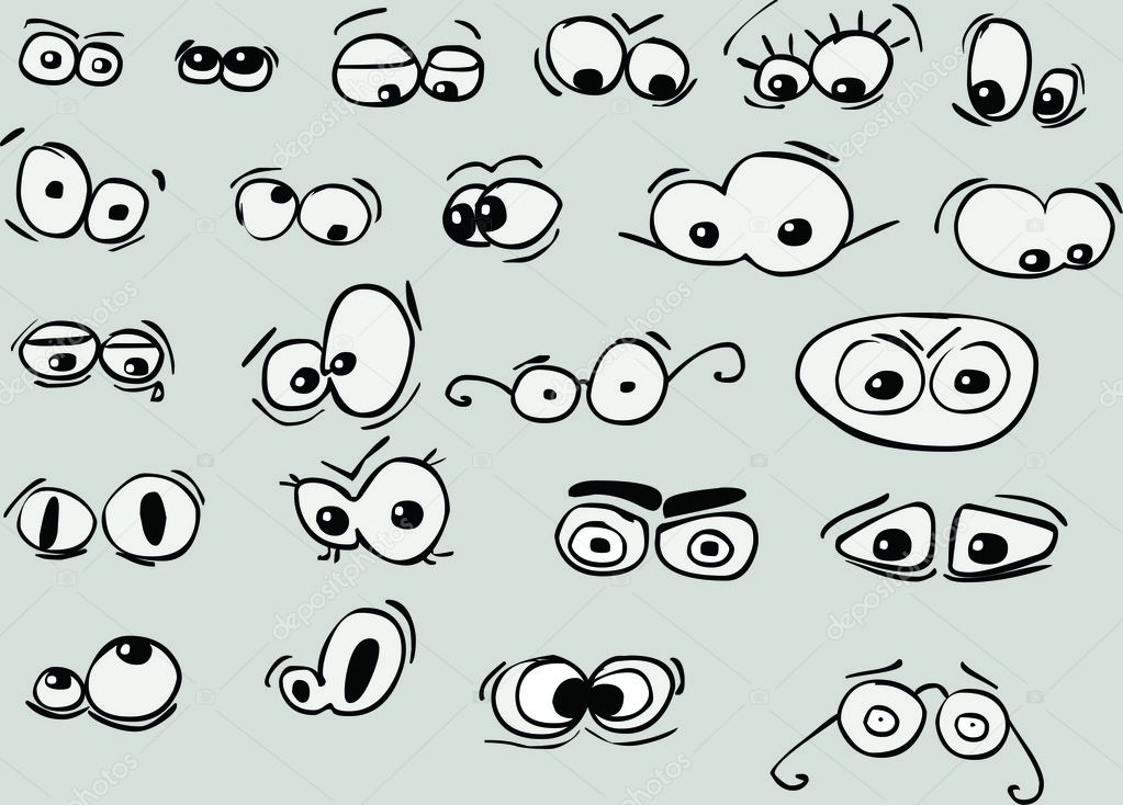 Funny cartoon eyes set Stock Vector Image by ©sobolev #7909446