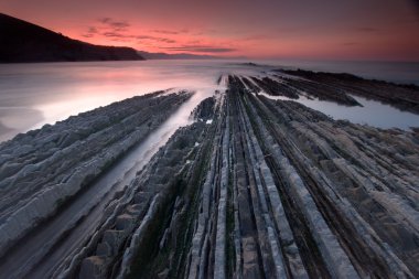 Flysch in Zumaia´s beach clipart