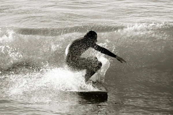 Surfista en blanco y negro, Biarritz, Francia —  Fotos de Stock