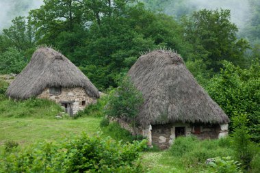 tipik inşaat saliencia, somiedo, asturias, İspanya