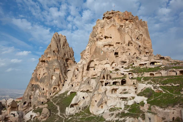 Wieś Uchisar w capadocia, Turcja — Zdjęcie stockowe