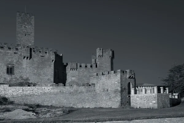 Javier´s Castle tonight, Navarra, Spain — Stock fotografie