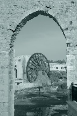 Waterwheel in the city of Hama, Syria clipart