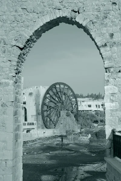 Roda d 'água na cidade de Hama, Síria — Fotografia de Stock