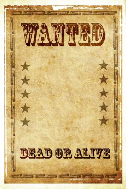 Vintage wanted poster clipart