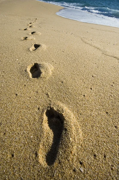 stock image Footsteps on beach