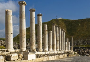 Roman columns in Israel Beit Shean clipart