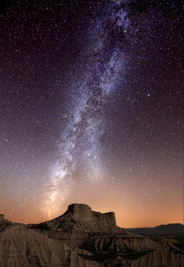 Milky Way over the desert clipart