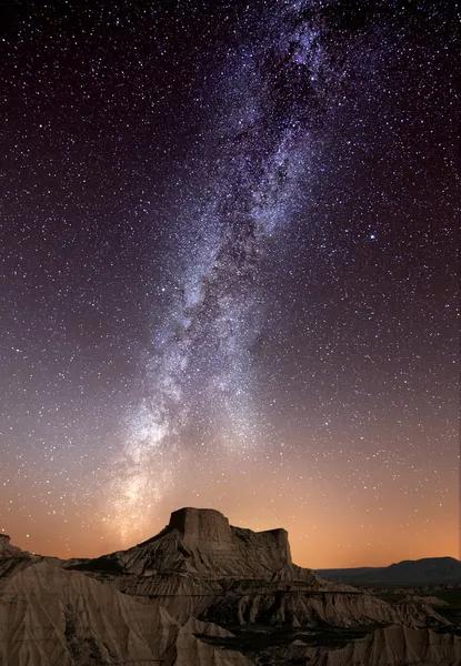 Milky Way over the desert — Stock Photo, Image
