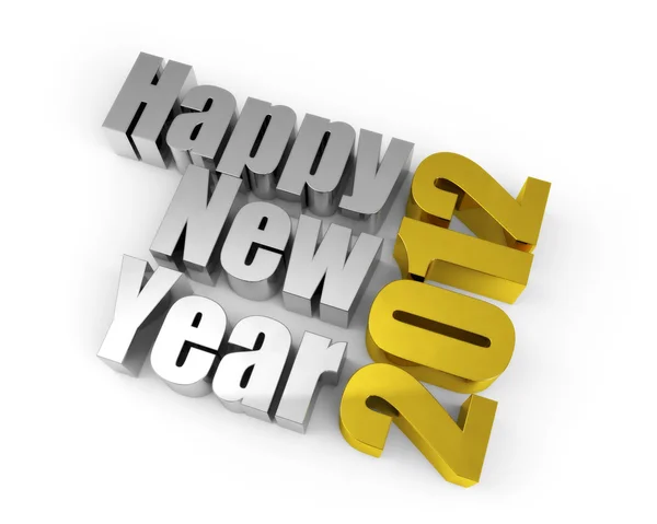 2012 New Year 3d Words — Stock Photo, Image