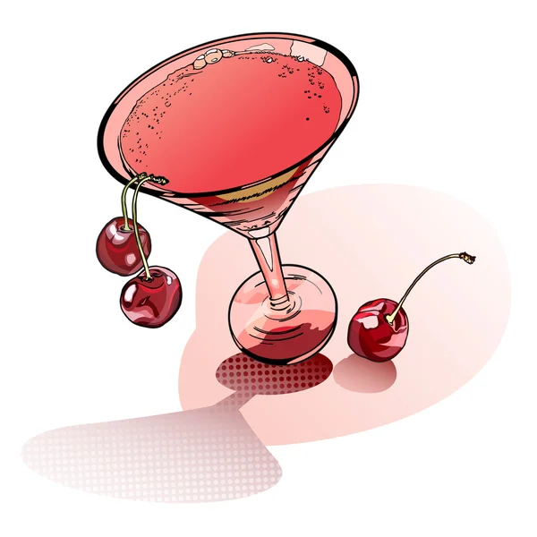 Glass of rose martini — Stock Vector