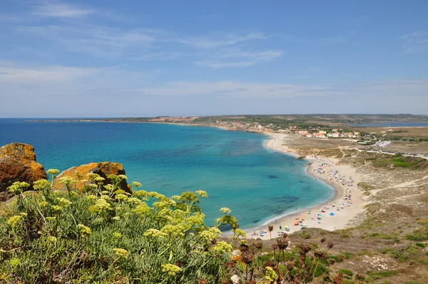 Panoramatický pohled na moře, tarros, Sardinie, Itálie Stock Obrázky