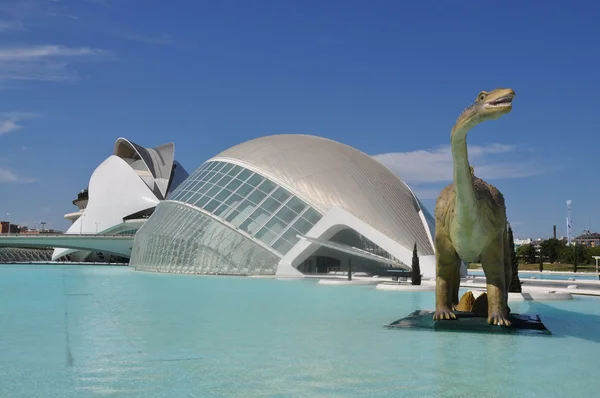 Roboter-Dinosour in der Stadt der Wissenschaft, Valencia, Spanien Stockfoto