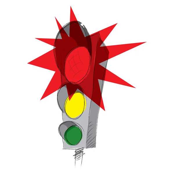 红色交通灯 — 图库矢量图片