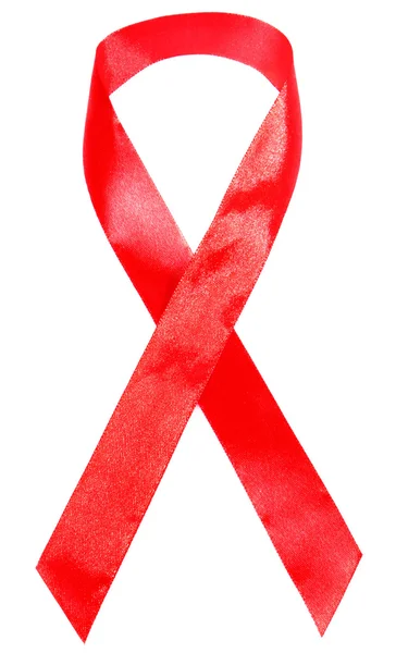 Szimbólum piros aids-szalag — Stock Fotó