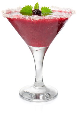 Daiquiri of blackberry and strawberry with mint clipart