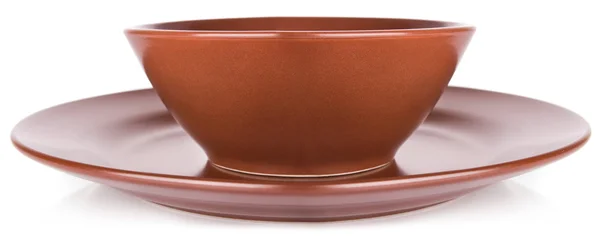 Brown ceramic plate — Stock Photo, Image