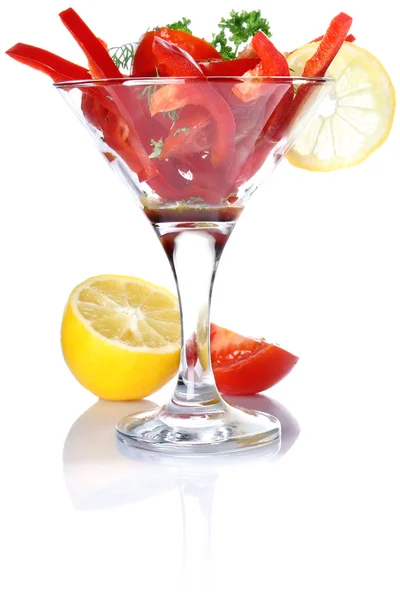 Salad cocktail in goblet — Stock Photo, Image