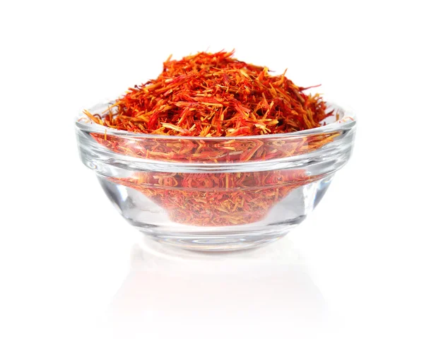 stock image Saffron in glass tableware