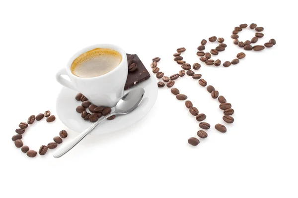 Concepción creativa con taza de café — Foto de Stock