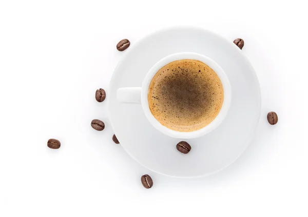 Cup coffee on saucer — Stock Photo, Image