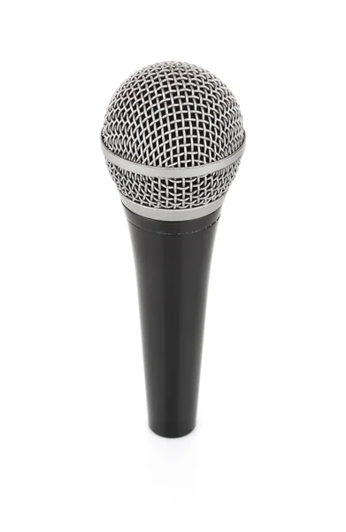 Черный металлический микрофон для записи голоса — стоковое фото