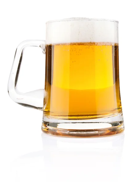 Světlé pivo ve sklenici hrnek — Stock fotografie