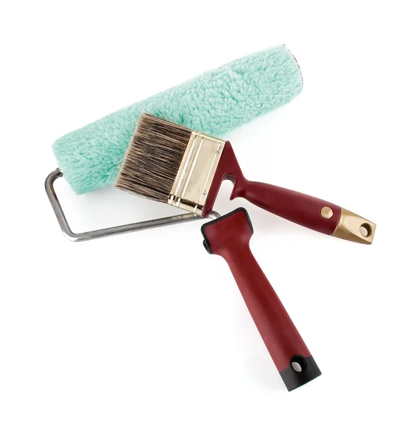Rodillo de pintura y cepillo —  Fotos de Stock